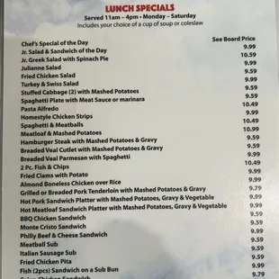Lunch Specials