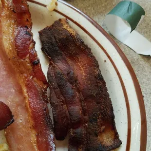 Burnt bacon