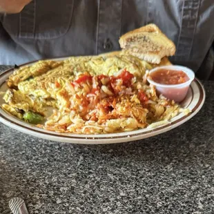 omelette with salsa