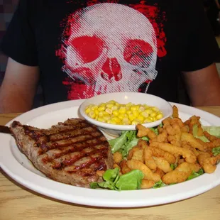 Steak &amp; clams &amp; corn.