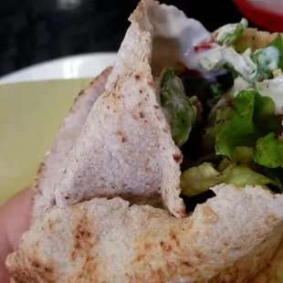 Falafel sandwich, pre first bite