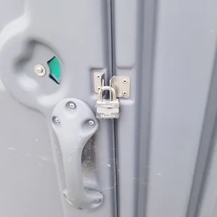 The porter potty was locked,  however