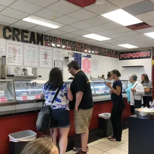 customers at ice cream shop