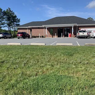 the front of the building