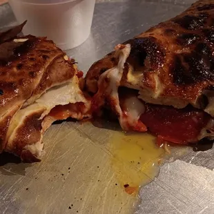 Pepperoni Stromboli with red sauce