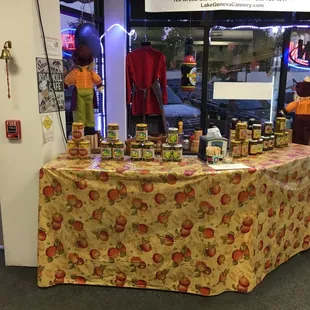 a table with apples on it