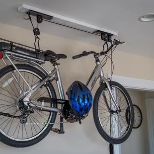 silver e bike with helmet