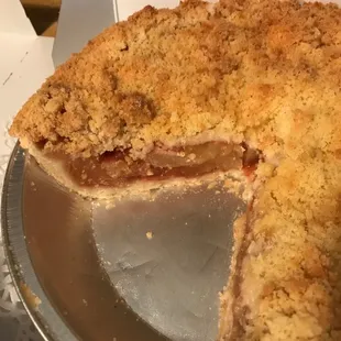a pie with a slice taken out of it