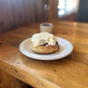 Cinnamon roll with cream cheese frosting