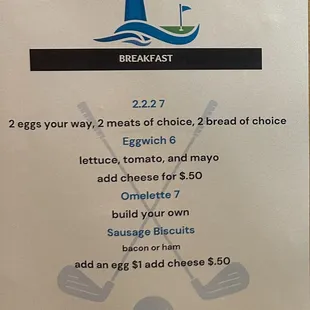 Breakfast Menu