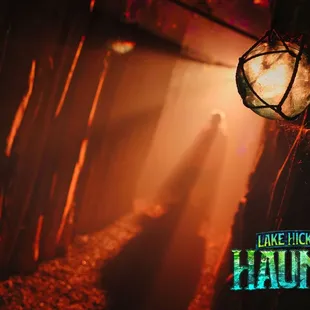 a lantern hanging from the ceiling