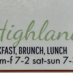 Headline of Menu.