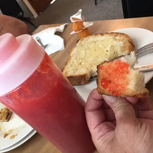 Had to get a piece of toast just to try the homemade strawberry jam. So glad I did!!