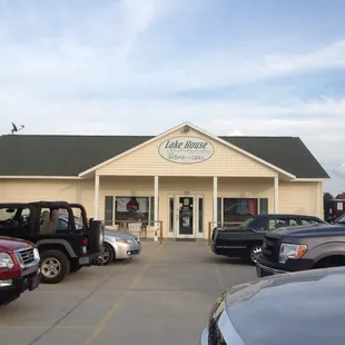 cars parked in front of the building