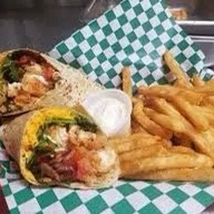 a sandwich and french fries