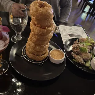 Onion rings- perfectly made/cooked &amp; the sauce!!!