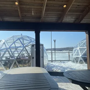 Patio has dome dining