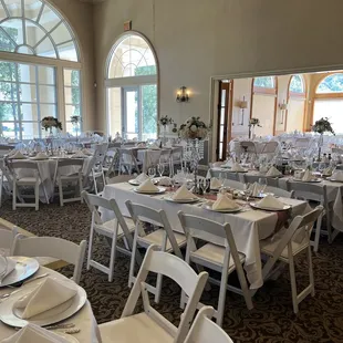 tables set for a wedding reception