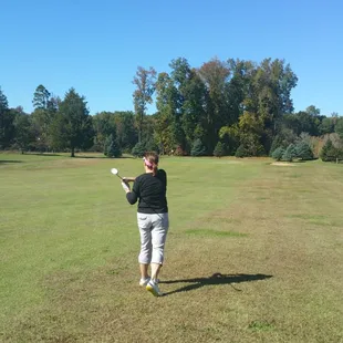 Approaching the second green