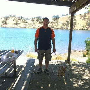 At the lakeside campground