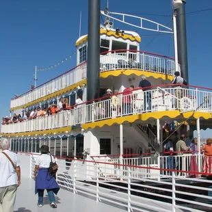 Disembarking from the boat.