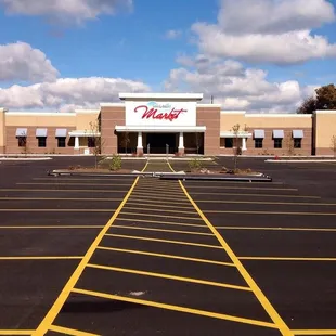 the parking lot of the store