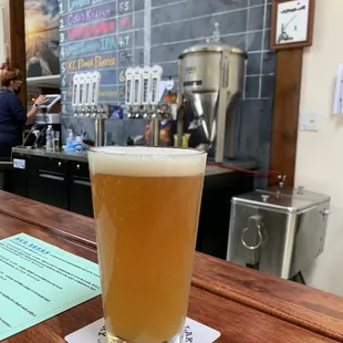 Vaughn Homestead IPA full of Citra hops with nice New England style cloudiness.