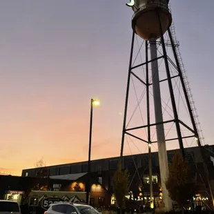 A beautiful evening under the moon tower