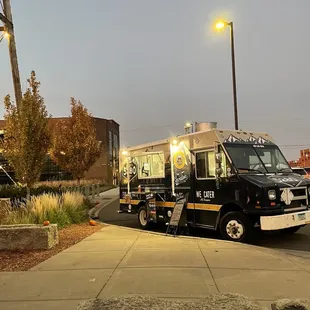 Rotating food trucks; tonight&apos;s was Elevate. Colorado style tacos and nacho fries. So good!