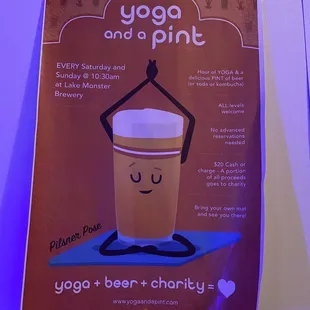 Year round yoga and beer events!