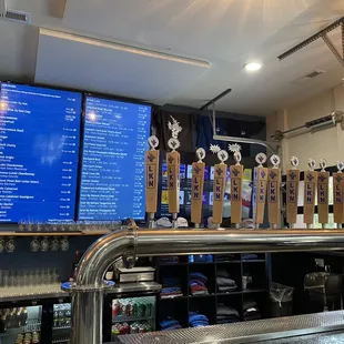 beer taps on the bar