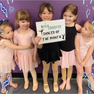 Our Dance Commotion littles celebrate Dancer of the Month!
