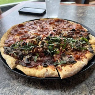 Pizza at the sports lounge