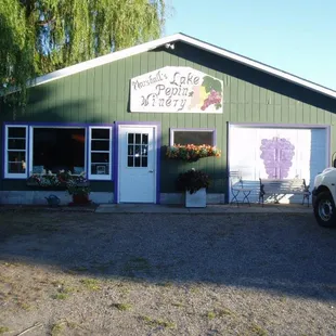 the front of the building