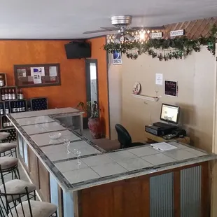 the bar area