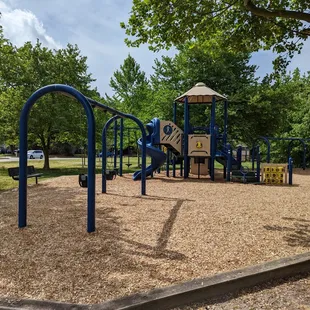 This is one of several views of the original playground before replacement.  Photo taken April 22, 2023.