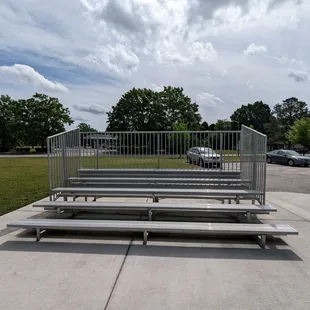 This is some stadium like seating just outside of the Pickleball courts for viewers.  Photo taken April 22, 2023.