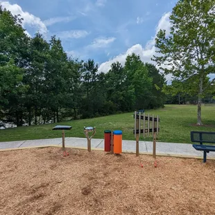 This is one of several views of the replaced playground.  Photo taken June 12, 2023.