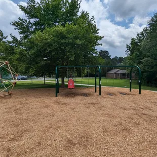 This is one of several views of the replaced playground.  Photo taken June 12, 2023.