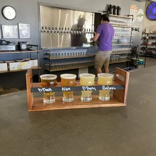 a flight of beers