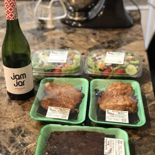 Dinner is on deck! Chopped chicken breast over garden salad.