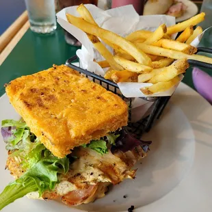 Grilled chicken on focaccia bread