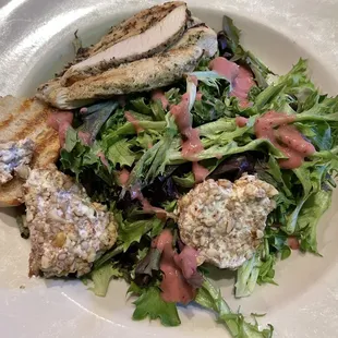 Warm Nut Crusted Goat Cheese Salad