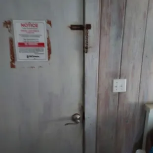 a door with a sign on it