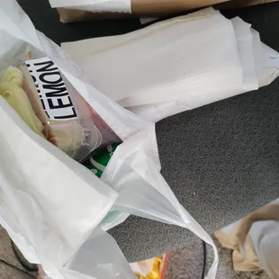 a sandwich in a plastic bag