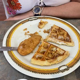 Chicken Fingers and waffle