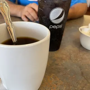 They serve Pepsi. Coffee is meh.