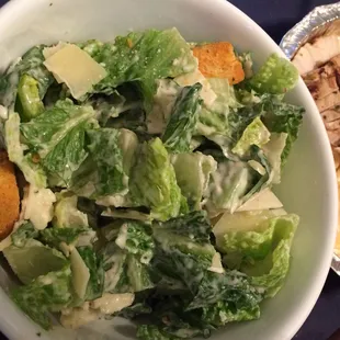 Caesar salad to-go and in my own bowl