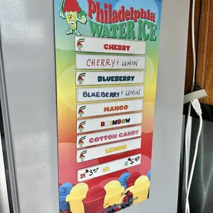 Philly water ice flavors
