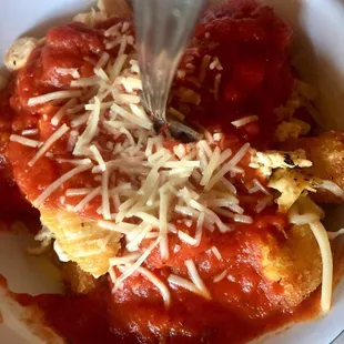 Chicken Parmesan tot bowl